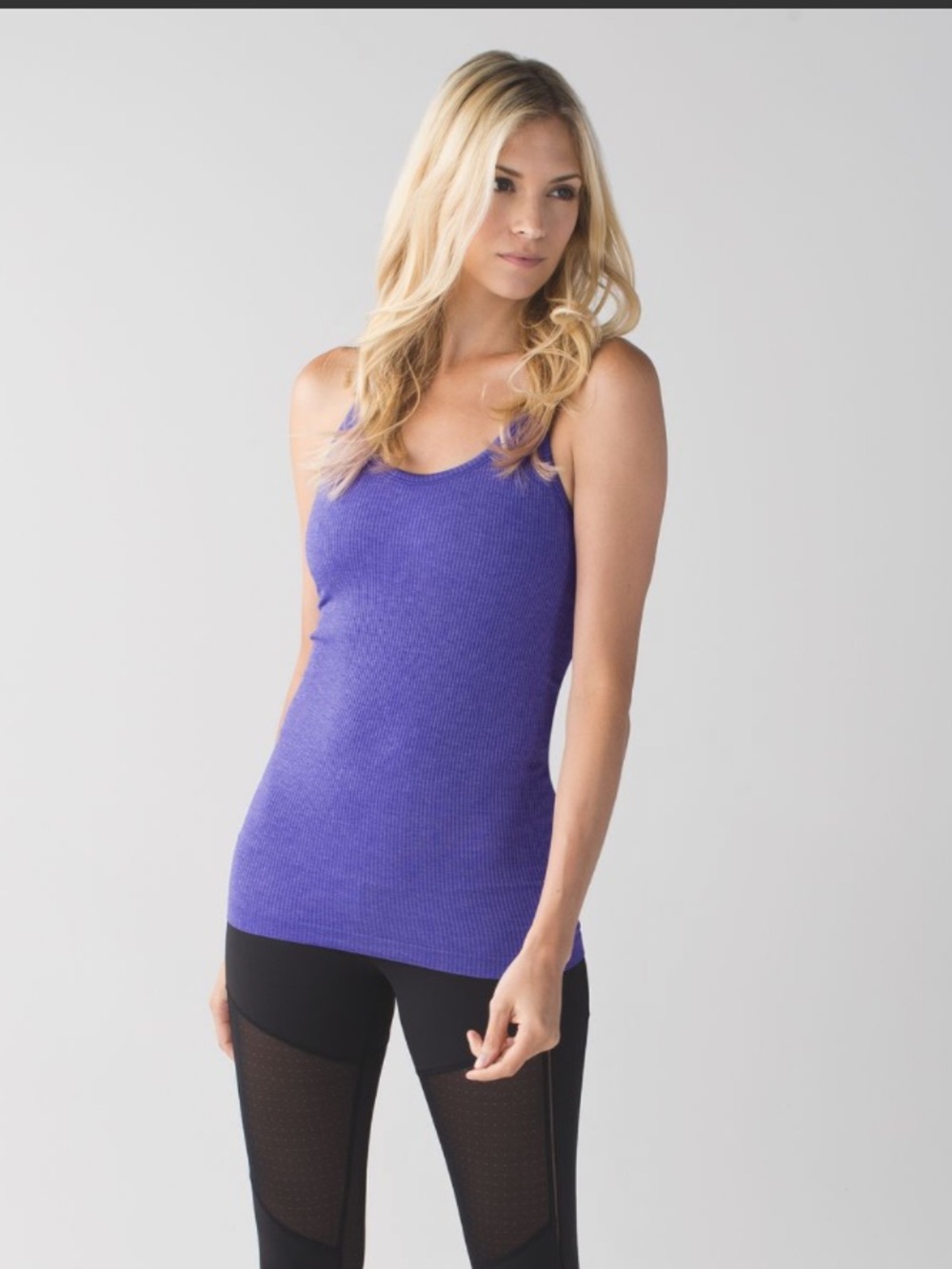 Lululemon Ebb To Street Tank Heathered Iris Flower Size 8